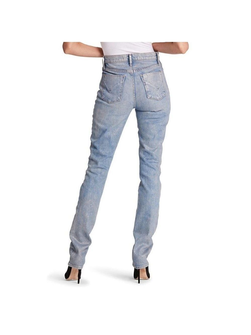 New Hudson | Holly High-Rise Straight-Leg Metallic Acid Wash Jeans